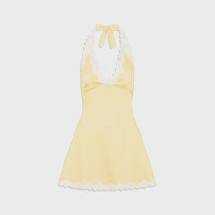 Frankies Bikinis Audrey Satin Dress - Whipped Butter Dottie