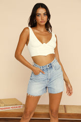 Simple Loving Crop Top White