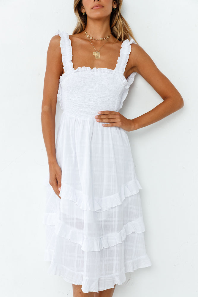 Fancy You Midi Dress White