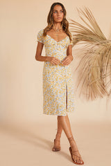 Thinking Of The Past Midi Dress Yellow