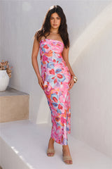 Arctic Bloom Maxi Dress Pink