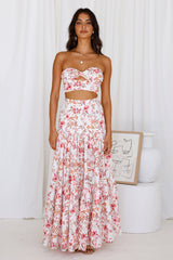 RUNAWAY THE LABEL Hydra Maxi Skirt White Floral