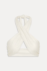 X Paige Lorenze Forever Wrap Satin Top - I Do