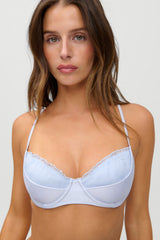 Austin Satin Underwire Bikini Top - Frosting