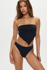 Beck High Waisted Bikini Bottom - Black