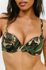X Khy Cherish Foil Push Up Bikini Top - Camo