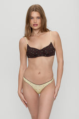 Cola Satin Underwire Bikini Top - Honey Bug