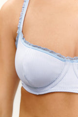 X Paige Lorenze Cola Ribbed Underwire Top - Something Blue