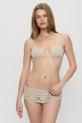 Elena Crochet Shine Bikini Top - Birthday Suit