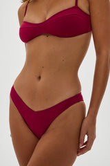 Harper Cheeky Bikini Bottom - Vino