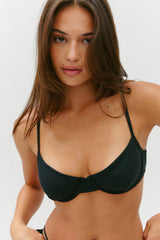 Ireland Ribbed Underwire Top - Black
