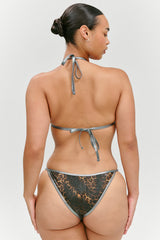 X Khy Luna Foil Bikini Bottom - Vintage Leopard