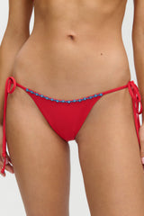 Mackenzie Beaded Cheeky Bikini Bottom - Havana