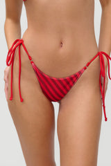 X Jennie Mackenzie Satin Bikini Bottom - Spring Stripe