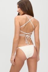 X Jennie Nari Crochet Tankini - Ivory Crochet