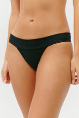 Nick Cheeky Ribbed Bikini Bottom - Black