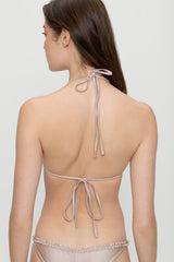 Nick Triangle Shine Bikini Top - Birthday Suit