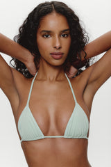 Nick Triangle Halter Bikini Top - Minty