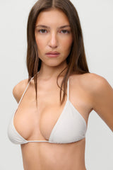 X Jennie Nick Satin Bikini Top - Moon