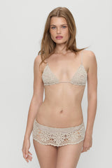 Shelly Crochet Shine Swim Skirt - Birthday Suit