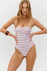 Solana Reversible One Piece Swimsuit - Pink Stripe