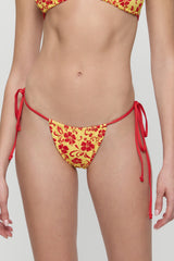 Tia Skimpy String Bikini Bottom - Favorite Flower