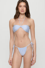 Rumi Satin Bandeau Bikini Top - Frosting