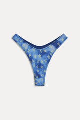 Full Moon Satin Micro Bikini Bottom - Cosmic Bloom