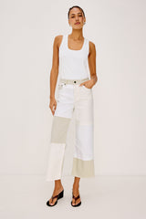 Getty Crop Wide Leg - Ecru Patchwork