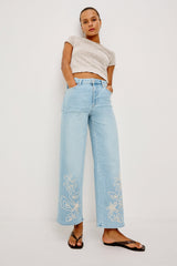 Getty Crop Wide Leg - Lelani Embroidered