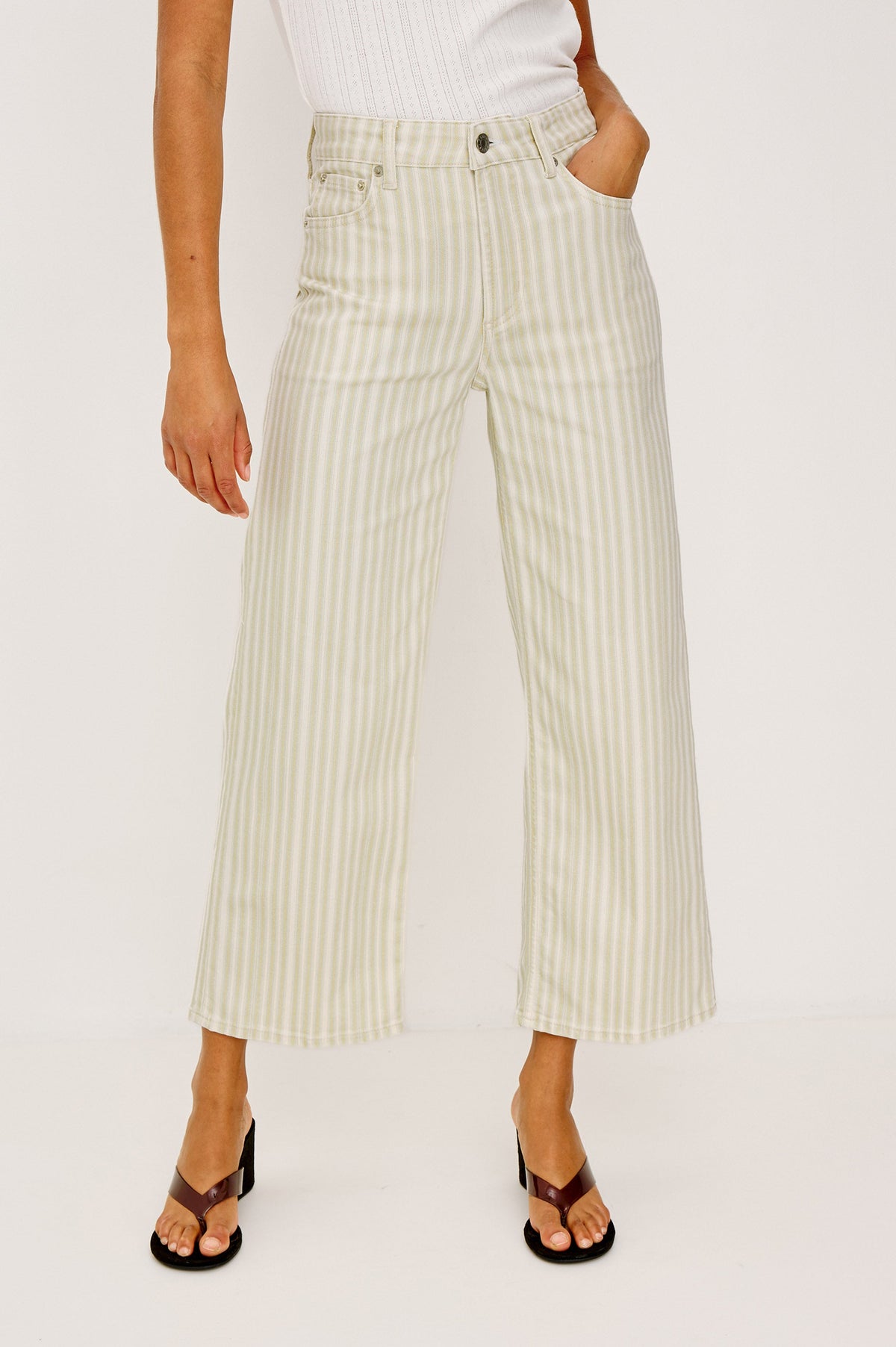 Getty Crop Wide Leg - Malibu Stripe