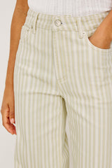Getty Crop Wide Leg - Malibu Stripe