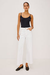 Getty Crop Wide Leg - Salt White