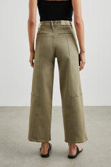 Getty Crop Wide Leg - Washed Olive Utility