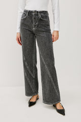 Getty Twist Seam Wide Leg - Washed Charcoal