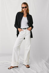 Getty Wide Leg - Vintage Ecru Cuffed