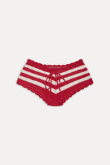 Genevieve Crochet Boy Shorts - Red Ribbon