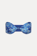 Gigi Satin Bandeau Bikini Top - Cosmic Bloom