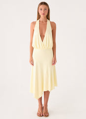 Ignite It Midi Dress - Lemon