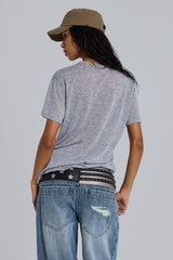 Grey Marl Haze Henley T-Shirt