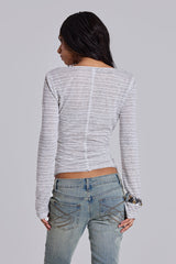 Stripe Mist Henley Top