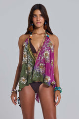 Vireya Embellished Backless Halter Top