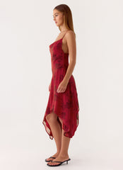 Jasiel Midi Dress - Cherry Rose