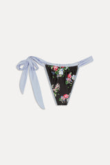 Kealy Reversible Satin Bikini Bottom - Bouquet