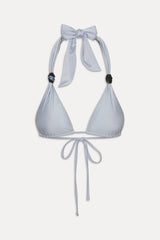 Kealy Reversible Satin Bikini Top - Bouquet