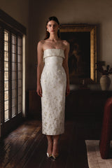 The Kennedy Dress in Champagne Cheverny Brocade