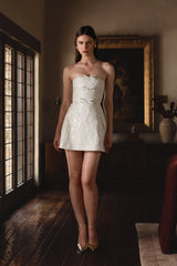 The Kimberlina Dress in Champagne Cheverny Brocade