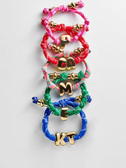 Knotty Initial Custom Bracelet - Bright Green Single Letter