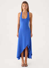Kyrra Asymmetrical Midi Dress - Electric Cobalt