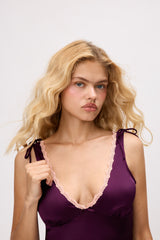 Inez Lace Trim Mini Dress